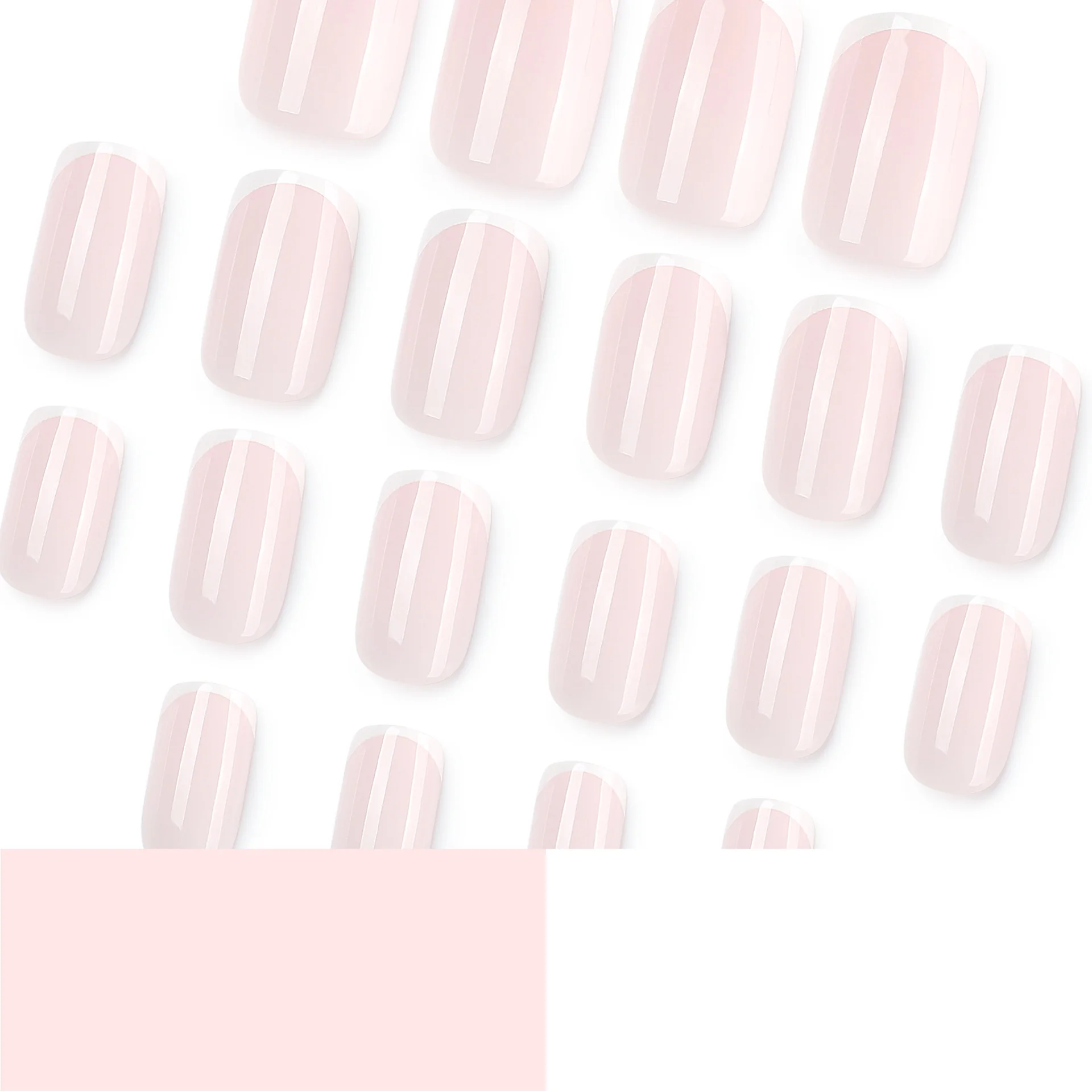 Simple White French Style Wearable Nails Short Long round Square Fake Nails International Trade Cross-Border Nail Tips