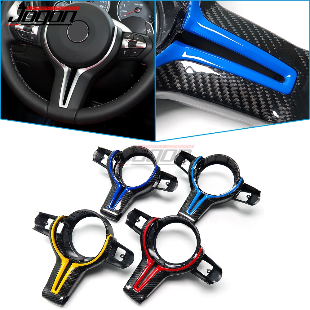 Carbon Fiber Car Steering Wheel Cover Trim for BMW 1 2 3 4 5 6 Series X5 X6 M Sport F20 F21 F22 F23 F30 F31 F32 F10 F07 F15 F16