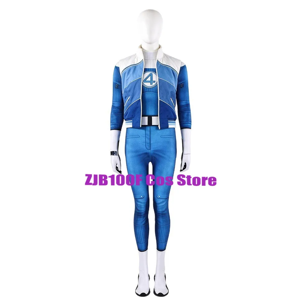Anime Fantastic Hero Invisible Woman Cosplay Women Coat Jumpsuit Costume Set Halloween Party Play Outfit view 4