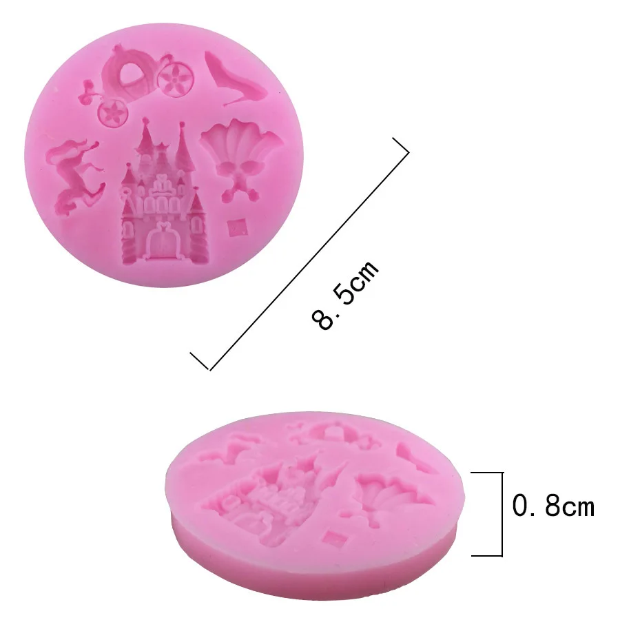 Pumpkin Car Cinderella Fairy Tale Castle Liquid Silicone Fondant Cake Mold M112