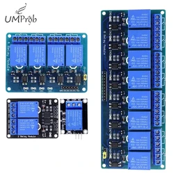 Módulo de canal de relé para arduino, suministro de optoacoplador de salida de 1, 2, 4, 6 y 8 canales, 5V y 12V, disponible