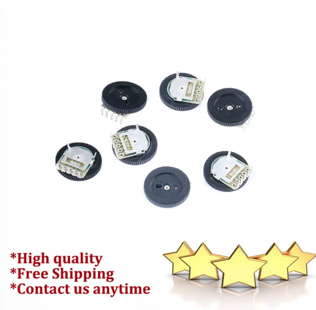 10/20Pcs Double Gear Dial Potentiometer 1K 5K 10K 20K 50K 100K Ohm 5Pin Volume Switch Disk B102 B502 B103 B203 B503 B104 Radio