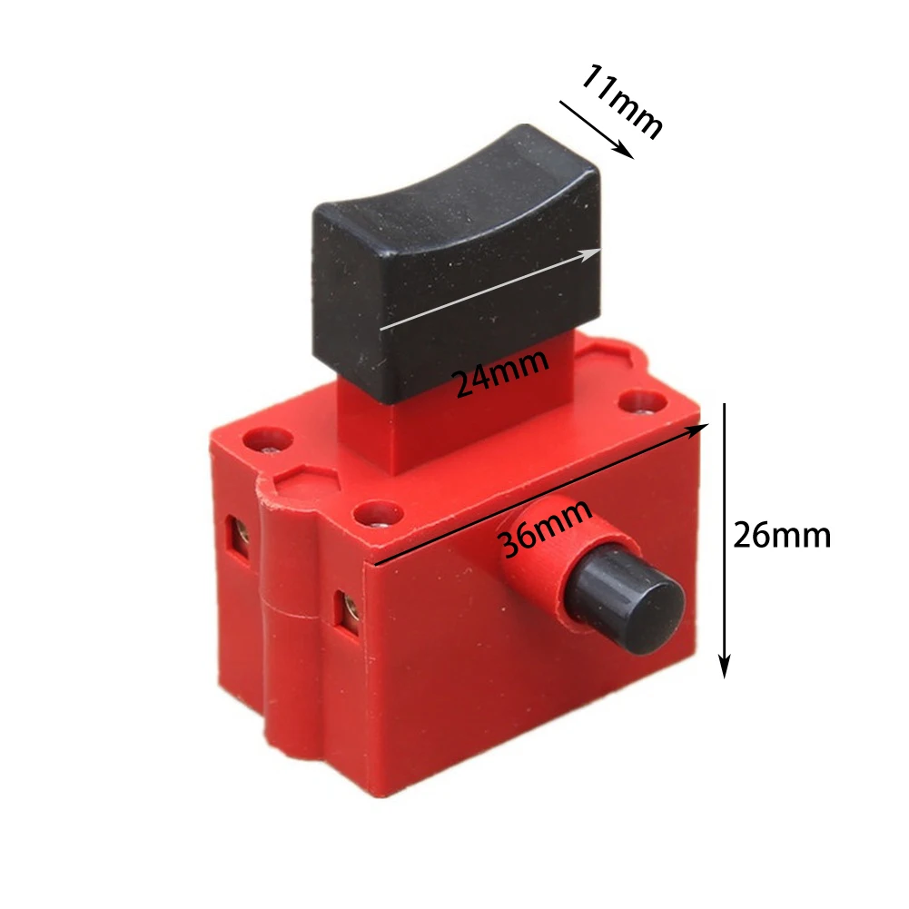 Lock Safety Button 400 Steel Electric Tool Switch 10A Capacity Lock Mechanism Easy Installation Versatile Compatibility