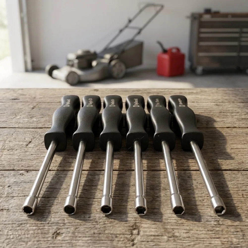 Carburetor Adjustment Tool Set 6 pcs for Lawn Mowers and Small Engines with Compact Size 16.5 cm and Black Finish