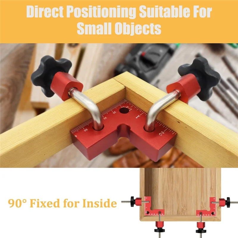 

ABKU-Мини 90-градусные квадраты для позиционирования, 2 шт., зажимные квадраты из алюминиевого сплава для деревообработки, зажимные квадраты в сборе