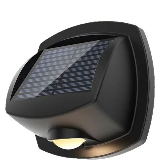 Solar LED Wall Wash Wall Light with Dual Color External Solar Fence Convex Mirror Light, New Outdoor Boardwalk Light