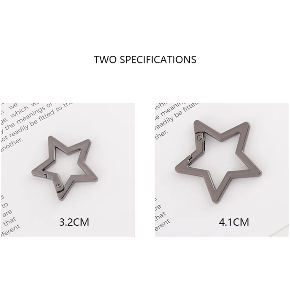 20/50/100PCS a forma di stella portachiavi in acciaio inossidabile clip moschettone moschettone supporto stella moschettone gancio clip portachiavi