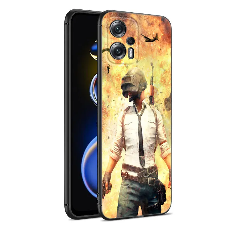 PUBG Game Black Silicone Phone Case For Xiaomi POCO X3 X4 NFC F5 M3 M4 M6 X5 X6 Pro F3 F4 GT 5G C55 C65 M5