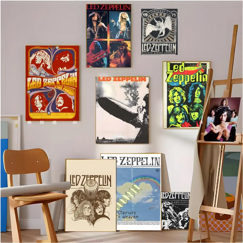Pôster L-Led Zeppelin, arte moderna, pôster de parede para banheiro, à prova d'água, sem moldura, presente decorativo