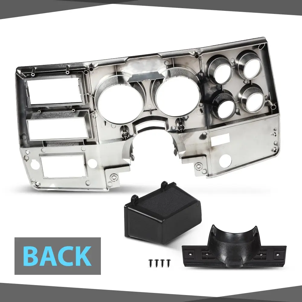 Moldura do painel do caminhão com A/C e furo do interruptor do limpador compatível com Chevy Gmc Truck Blazer Suburban 1981-1983 preto com caixa de armazenamento