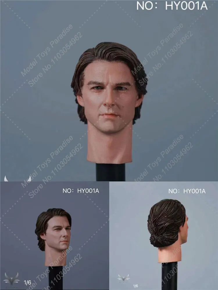 Hongyi HY001A 1/6 Male Soldier Tom Cruise Head Sculpt Mission Impossible:Ghost Protocol Head Carving Fit 12'' Action Figure Body