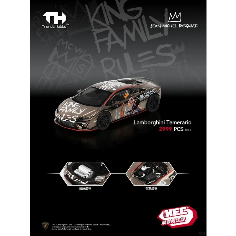 2026-hec-trends-hobby-1-64-lamborghini-temerario-basquiat-nero-elettroplaccato-oro-elettroplaccato-modellino-auto-in-lega-pressofusa