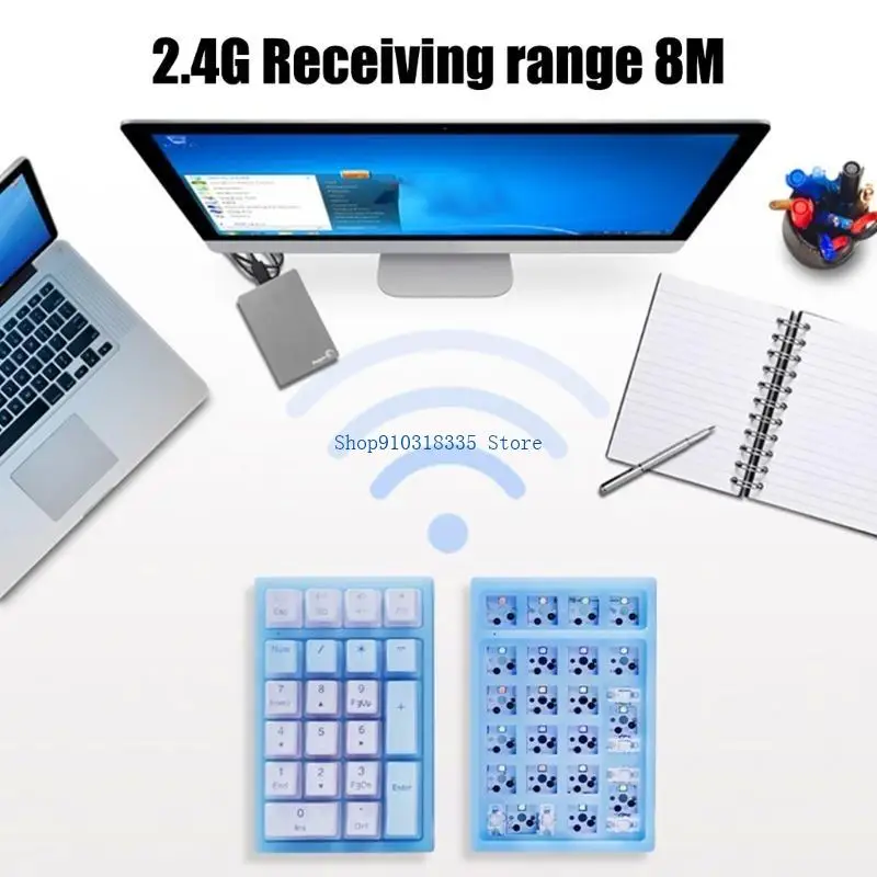  Convenient Wireless 18Key Numeric Keypad for Accounting Professional, 2.4GHz Connection Numpad Perfect for Computers