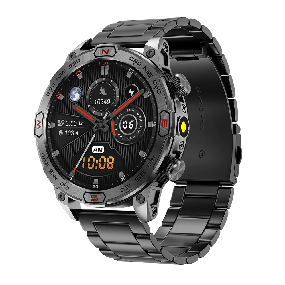 

KC86 Smart Watch for Men 1.43" AMOLED Compass Outdoor Sport Wrist Watches Flashlight Smartwatch Fitness Digital Wristwatch Clock