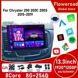 For Chrysler 200 200C 200S 2015 - 2019 Android Auto Car Radio DVD Stereo Multimedia Player GPS Navigation Headunit Carplay 2din