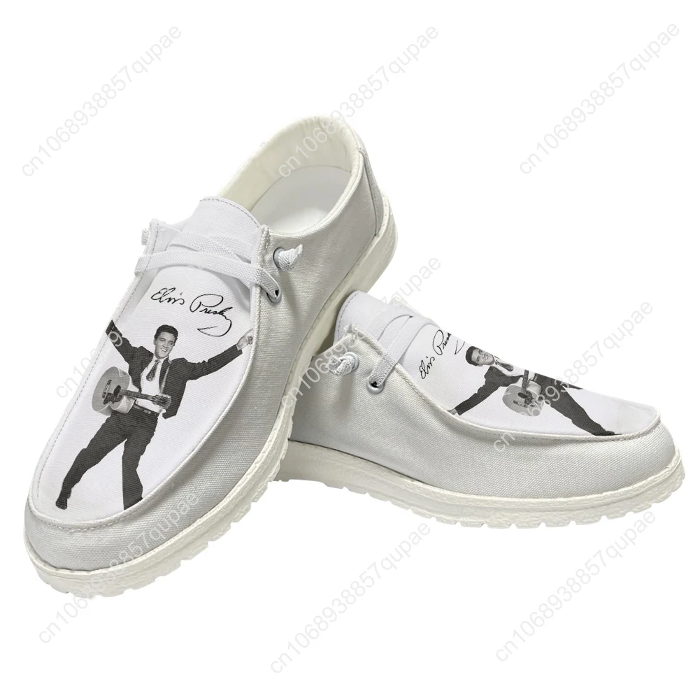 Elvis aaron presley sapatos casuais o rei hillbilly gato masculino mulher sapato plano respirável calçado leve feito sob encomenda