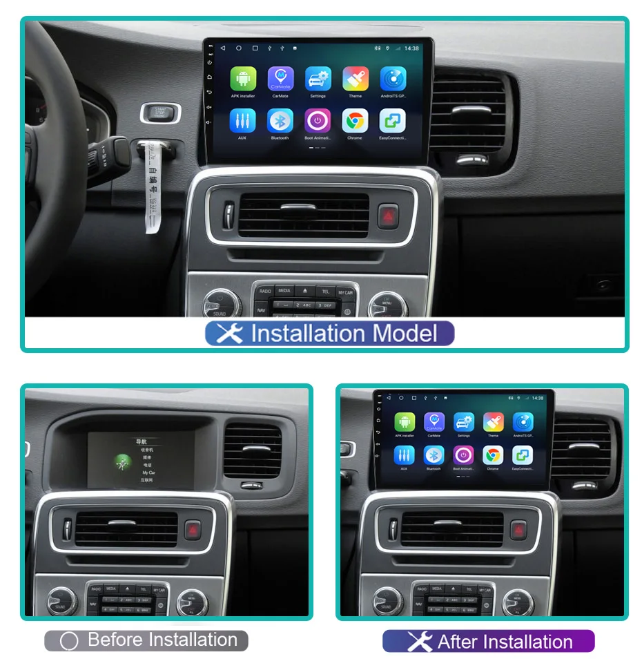 Roadwise 8+256 Android 12 Car Radio For Volvo S60 V60 2011 - 2020 Multimedia Carplay 4G Wifi GPS DVD 2 DIN DSP Autoradio Stereo