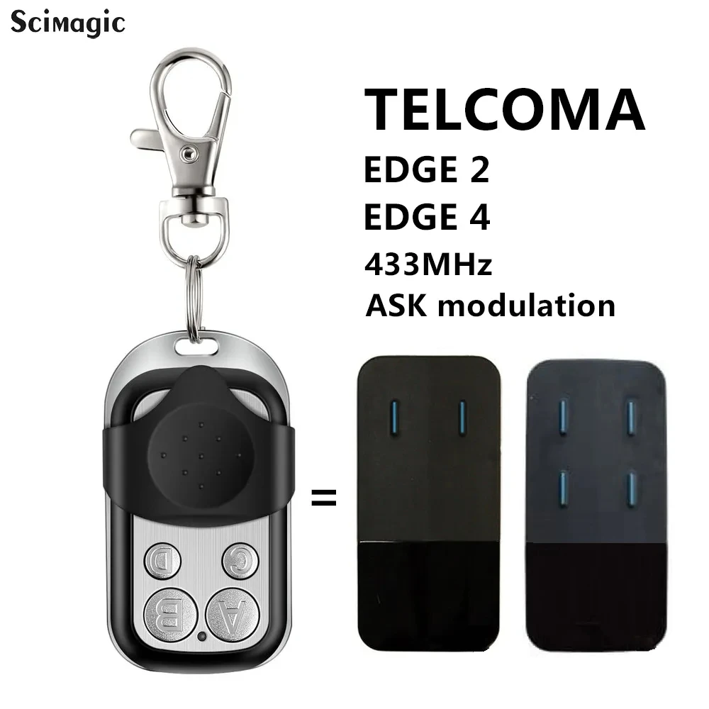 TELCOMA Garage Gate Remote Control Compatible With TELCOMA EDGE 2 EDGE 4 ASK 433MHz Transmitter