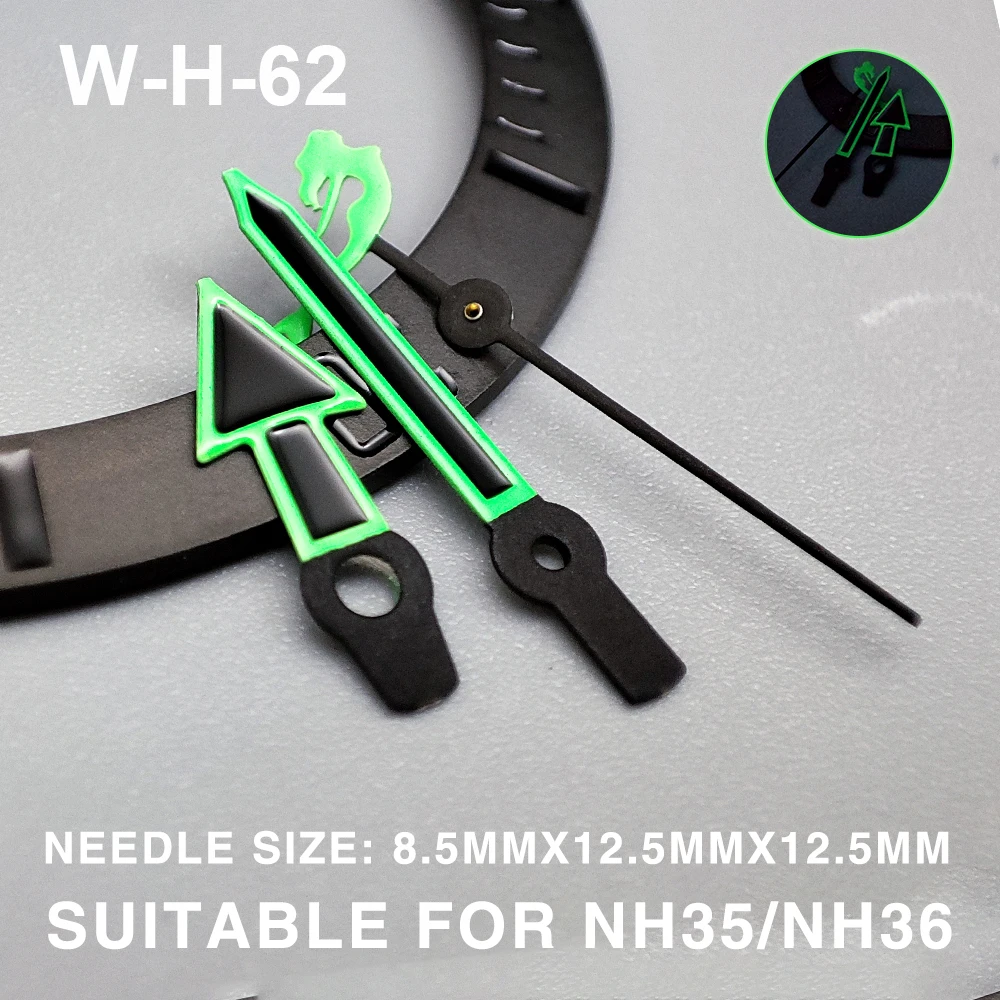 SUB/Date just Watch Hands Watch Needles Fit NH35/NH364R/7S Movement Green Luminous Watches Accessories