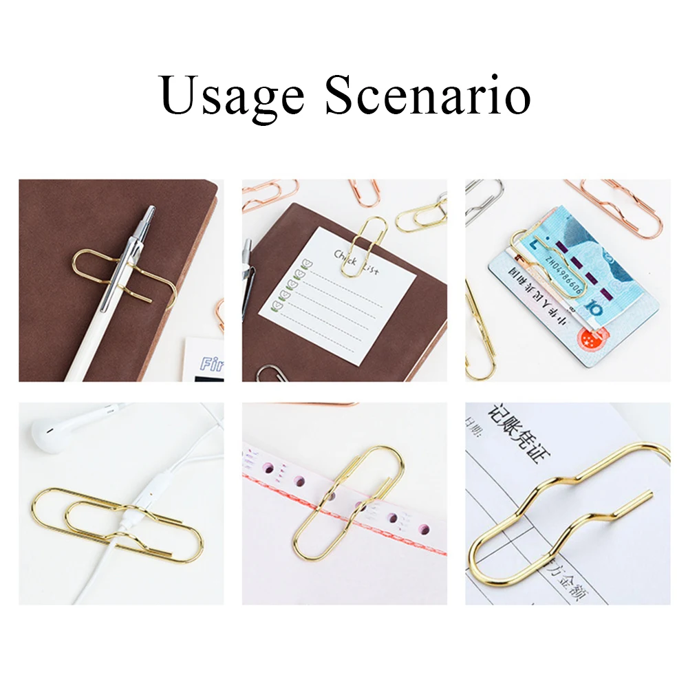 Paper Clip Metal Pen Holder Clip Multifunctional Paper Fix Clips Journal Document Clip Notebook Pin Pocket Accessories Wholesale