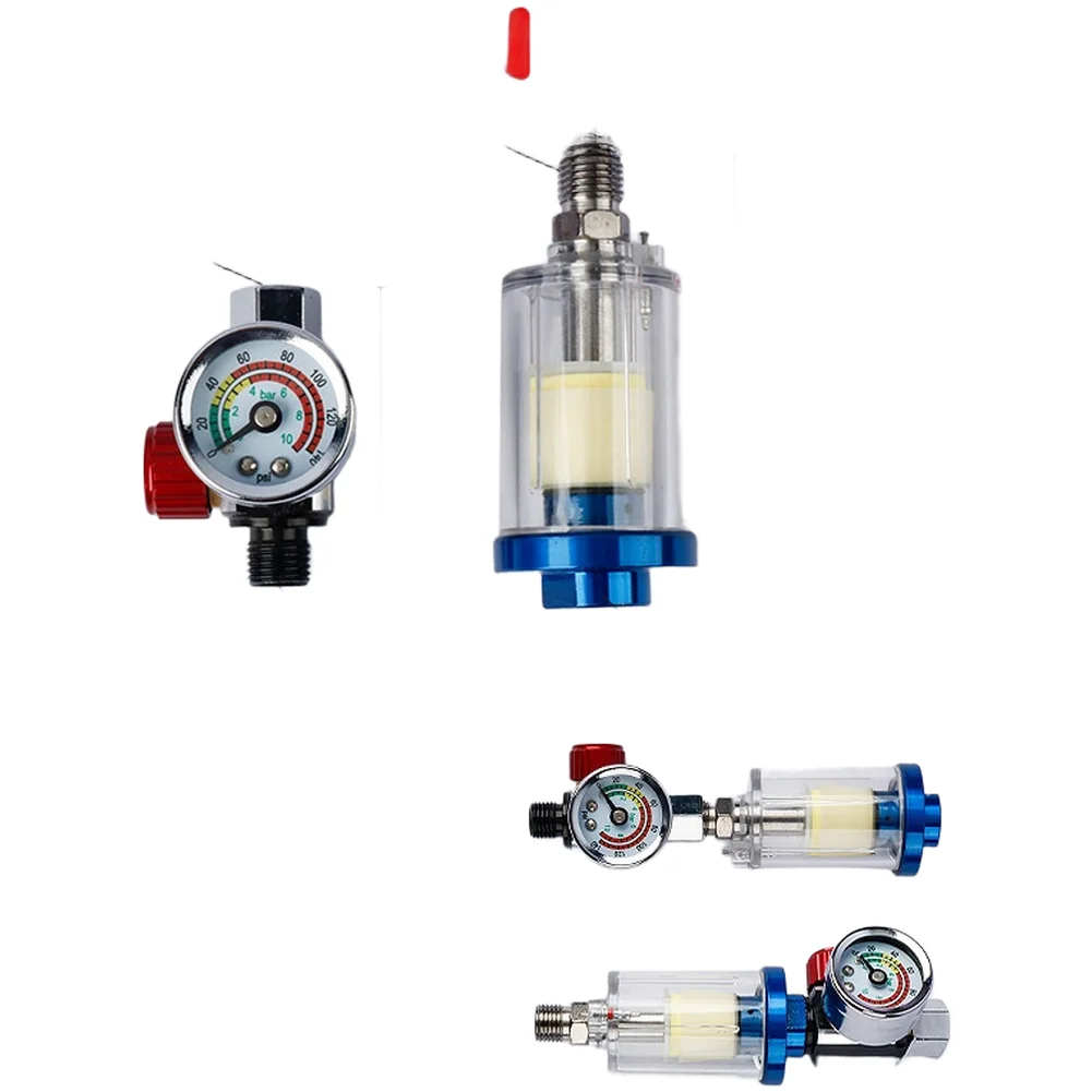 Pneumatic Air Water Oil Separator Filter with Pressure Regulator and Gauge 1/4 Inch for Compressed Air Systems