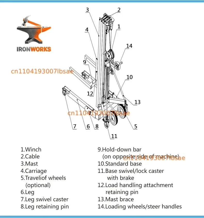 Manual Alloy Material Aluminum Lift for Home Use Heavy Duty Hand Operated Material Handling Equipment