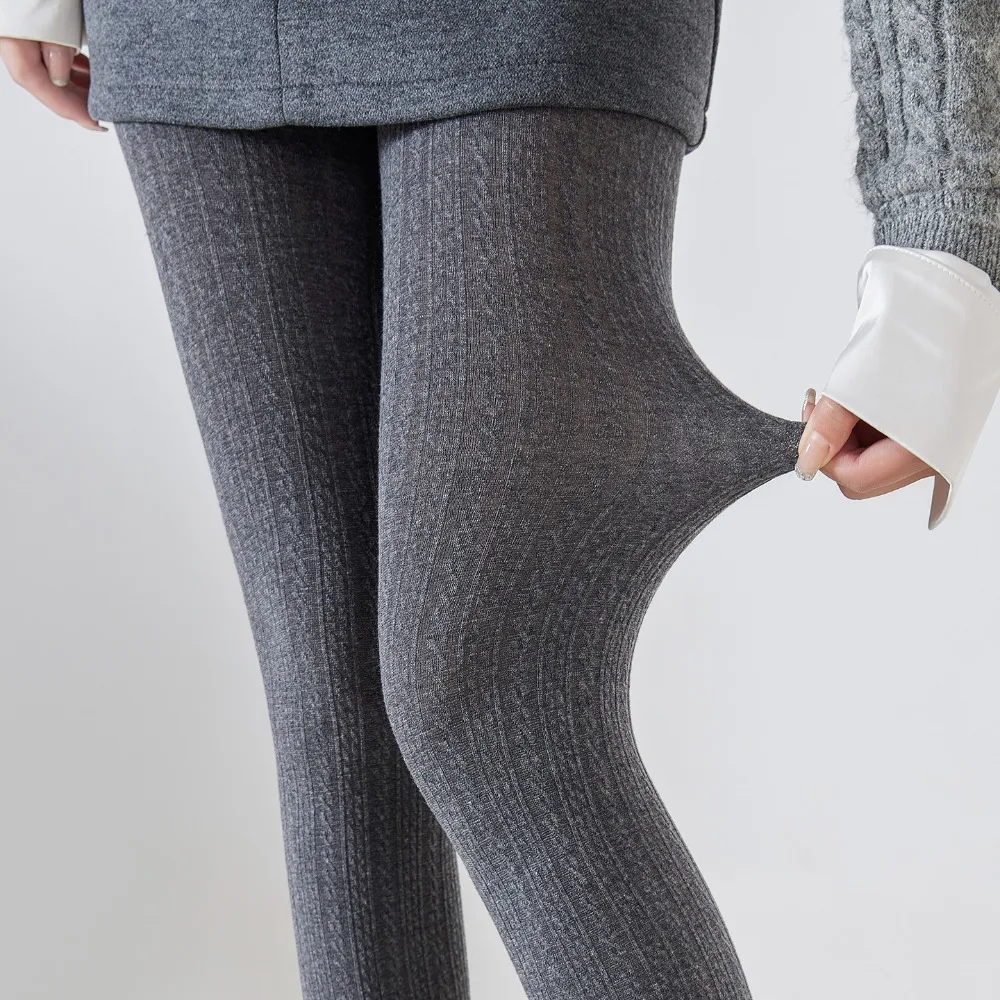 

Зимние вязаные утепленные колготки, женские сексуальные однотонные хлопковые полосатые колготки для женщин, узкие леггинсы, колготки, новая уличная одежда 2026