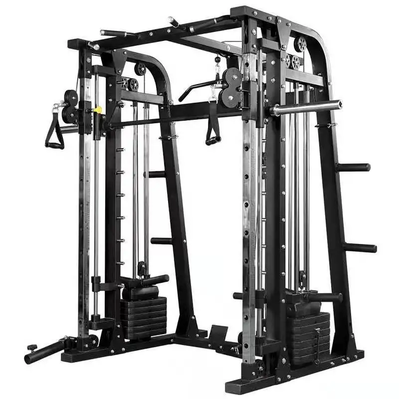 Unisex Multi-Functional Cable Crossover Squat Gym Trainer Hot Sale Body Strength Fitness Equipment for Exercise Smith Machine