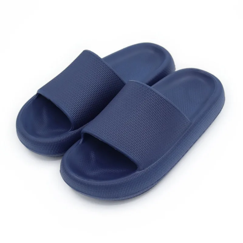 Zapatillas de baño de lujo para hombre y mujer, chanclas antideslizantes de fondo grueso de EVA, fondo suave de 4,5 cm, para el hogar