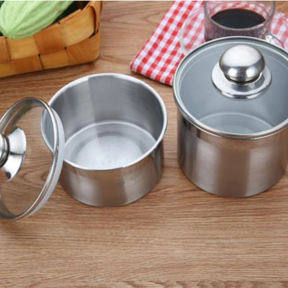 

700Ml Stainless Steel Food Storage Jar Thickened Sealed Container For Coffee Beans Tea Snacks Transparent Glass Lid Seal Ring