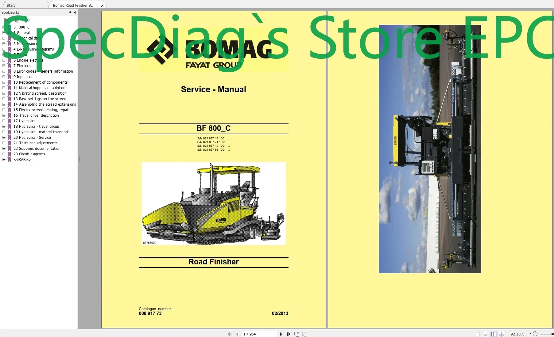 

SpecDiag BOMAG Machinery 24,7 ГБ PDF DVD Руководство по обслуживанию, руководство по эксплуатации и техническому обслуживанию