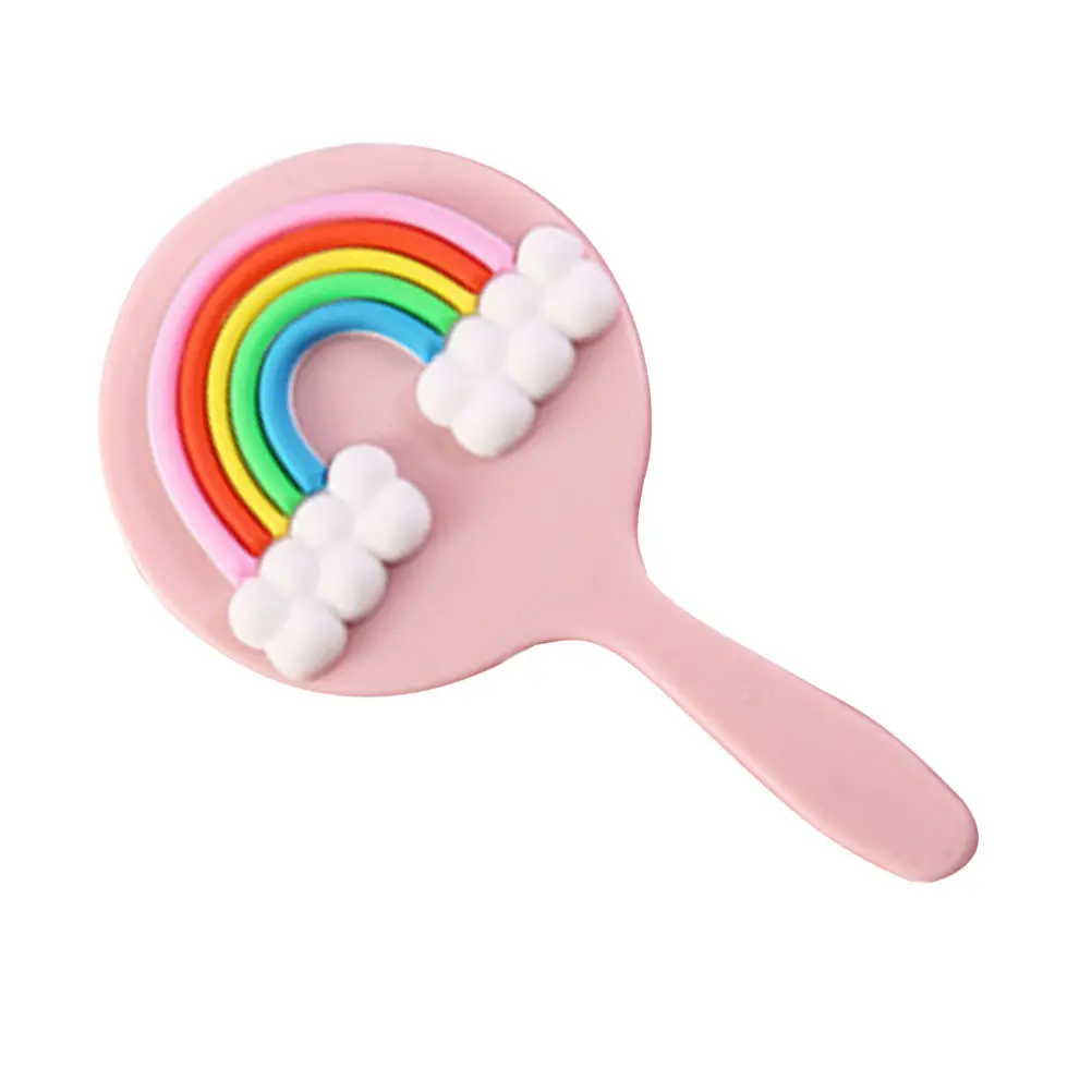 Espelho de maquiagem portátil feminino adorável espelho dos desenhos animados durável material de qualidade segura tamanho de peso perfeito viagem uso doméstico