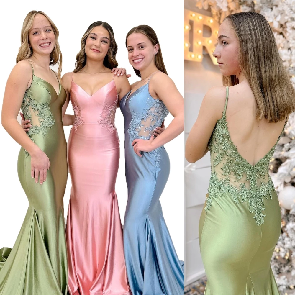 Stretch Satin Prom Dress Sheer Lace Side Sage Pageant Sorority Formal Evening Event Special Occasion Gala Runway Gown Photoshoot