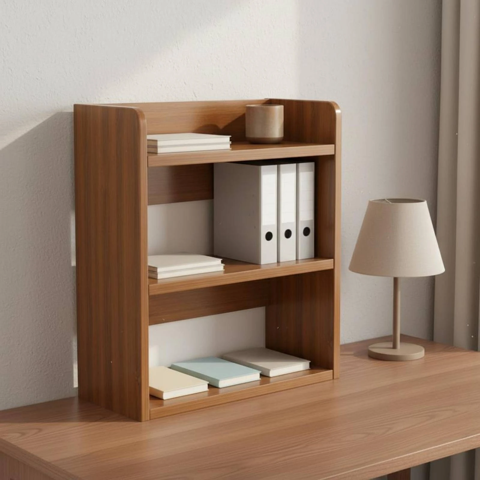 

Desktop Bookshelf Space Saving Desktop Storage Rack Tabletop Bookcase Easy to Assemble Multi-Tier Bookshelf Sturdy for Students