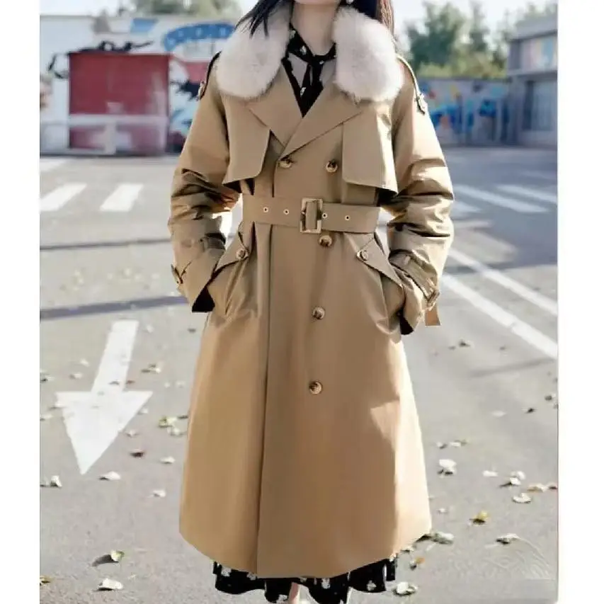 2025 Winter New Jacket with Large Wool Collar Thickened Long Down Coat