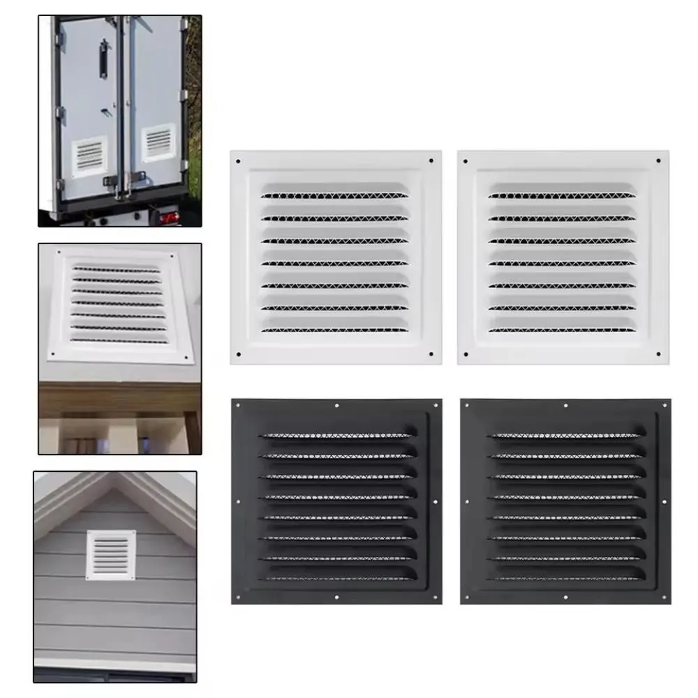 Aluminum Alloy Air Vent Grille Heating Cooling Vents Plate Exhaust Outlet Window Square Vent Air System Net Cover Screen Metal