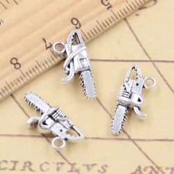 10pcs Charms Tools Saw Chainsaw 10x20x6mm Tibetan Silver Color Pendants Antique Jewelry Making DIY Handmade Craft