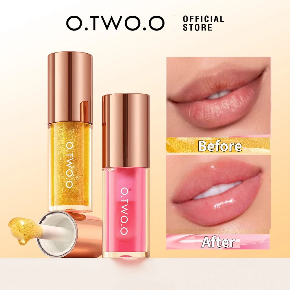 O.TWO.O 립 오일 글로스 립 플럼퍼 메이크업 보습 비점착 섹시 워터 글로시 글리터 프라이머 틴트 립 밤 케어 화장품