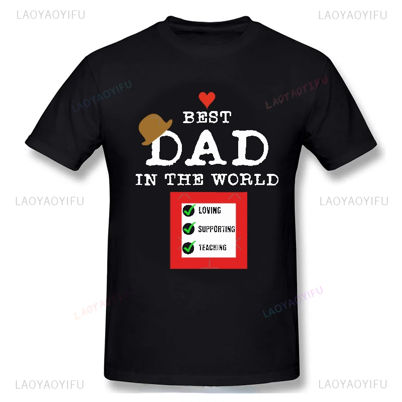 Super Papa Tshirt Fathers Day Gift New Black Dads Funny T-Shirt Best Dad Shirt Men Hipster Family Slogan Tee Shirt Cotton Tops