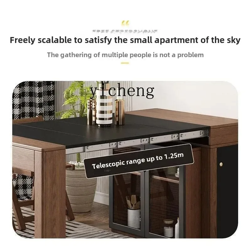 GZ-1 Retractable Dining Table And Chair Combination Simple Side Cabinet Multi-functional Folding Dining Table