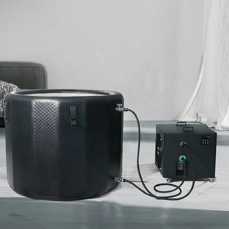 1/2 HP Drop‑Stitch Inflatable Round Cold Plunge Ice Bathtub with Water Chiller Machine and Filter