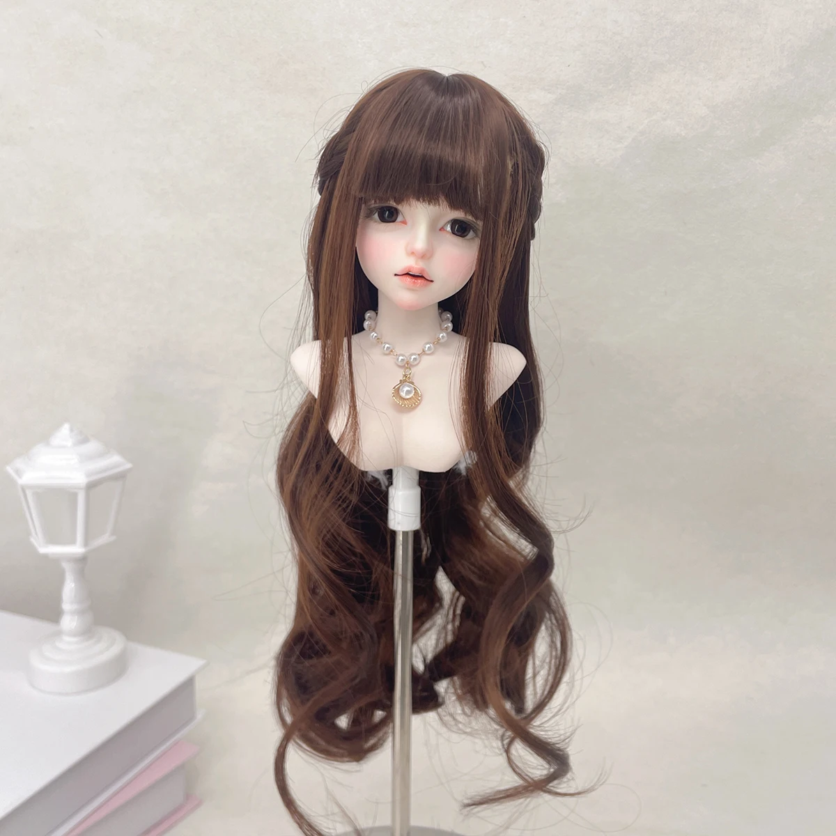 Peluca de muñeca BJD 1/3 y 1/4 y 1/6, trenzas, pelo largo y rizado, peluca sintética, accesorios para muñecas para niñas, accesorios de maquillaje DIY BJD