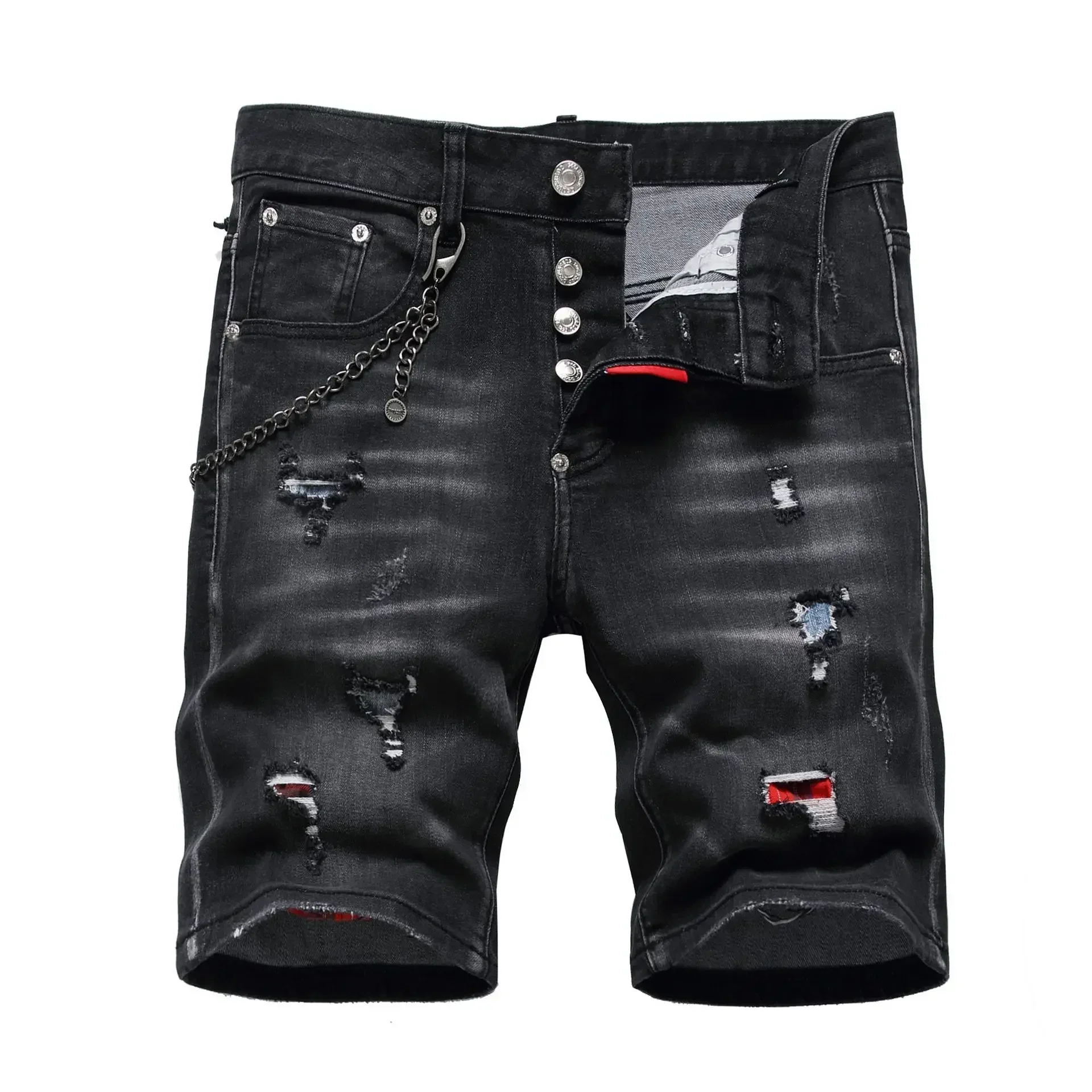 Dsq2 Mens Black Jeans Luxury Brands Male Street Slim Fit Pants Quality Summer Classic Denim Shorts Men Ripped Jeans D2