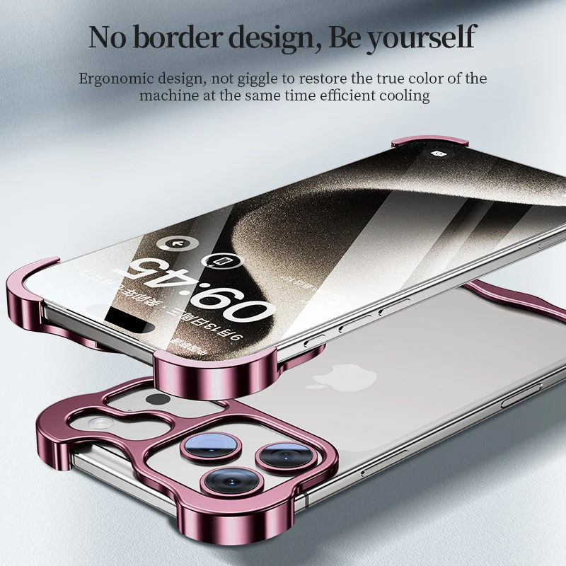 Metalowy bezramkowy futerał z odprowadzaniem ciepła do iPhone 18 17 Air Pro Max Plus z pustą ramką chroniącą obiektyw i odporną na wstrząsy konstrukcją. — zdjęcie produktu 6