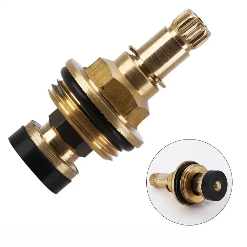 G1/2 BSP 20 Tooth Brass Valve Cartridge Hot Cold Water Bathroom Replacement Spare Parts
