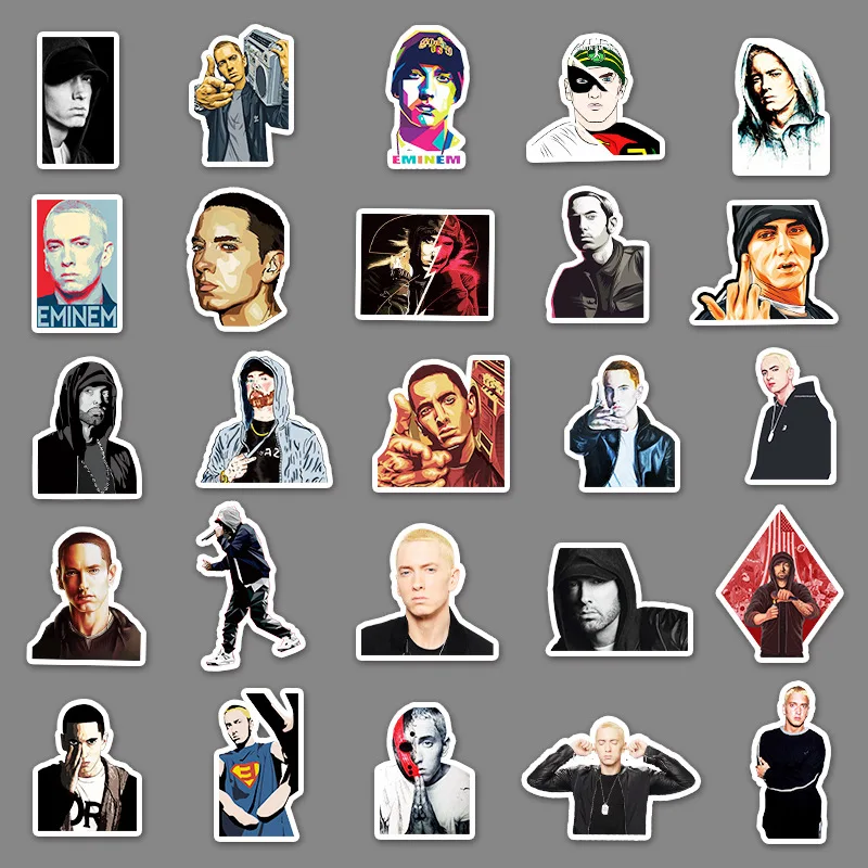 Pegatinas de rapero Eminem para ordenador portátil, pegatinas de grafiti Pop para álbum de recortes, regalo de Navidad, juguetes para niños,