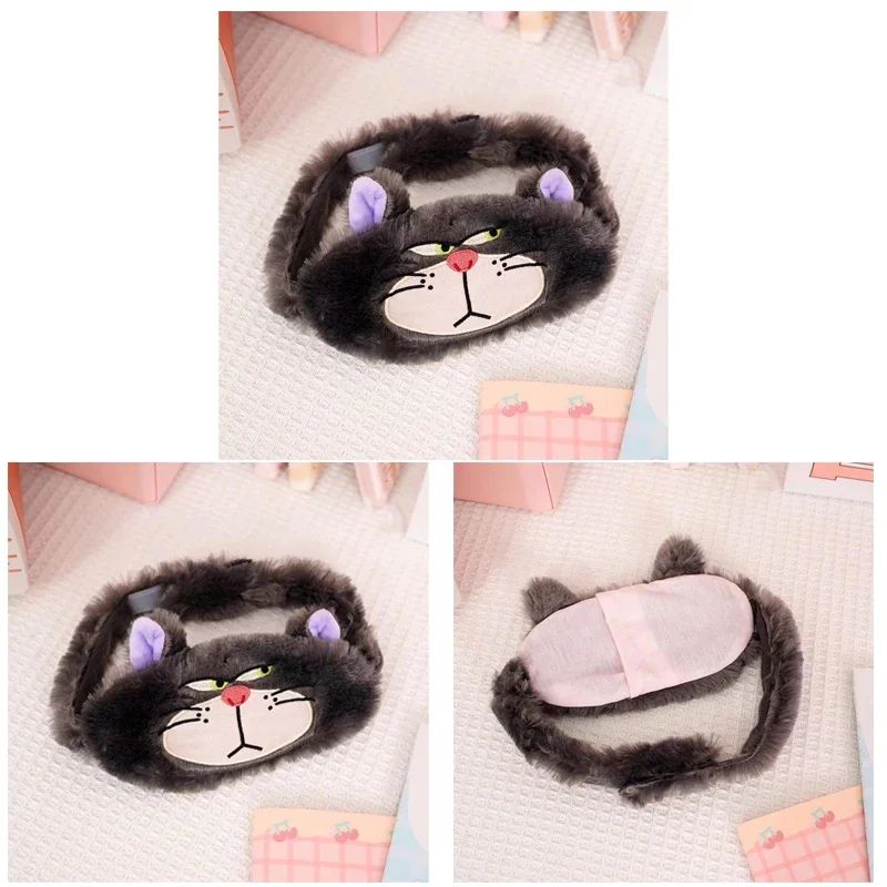 Disney Cartoon Anime Cinderellas Lucifers Cat Eye Mask Kawaii Cute Plush Soft Sleep Shading Relieve Fatigue Nap Blindfold Gift