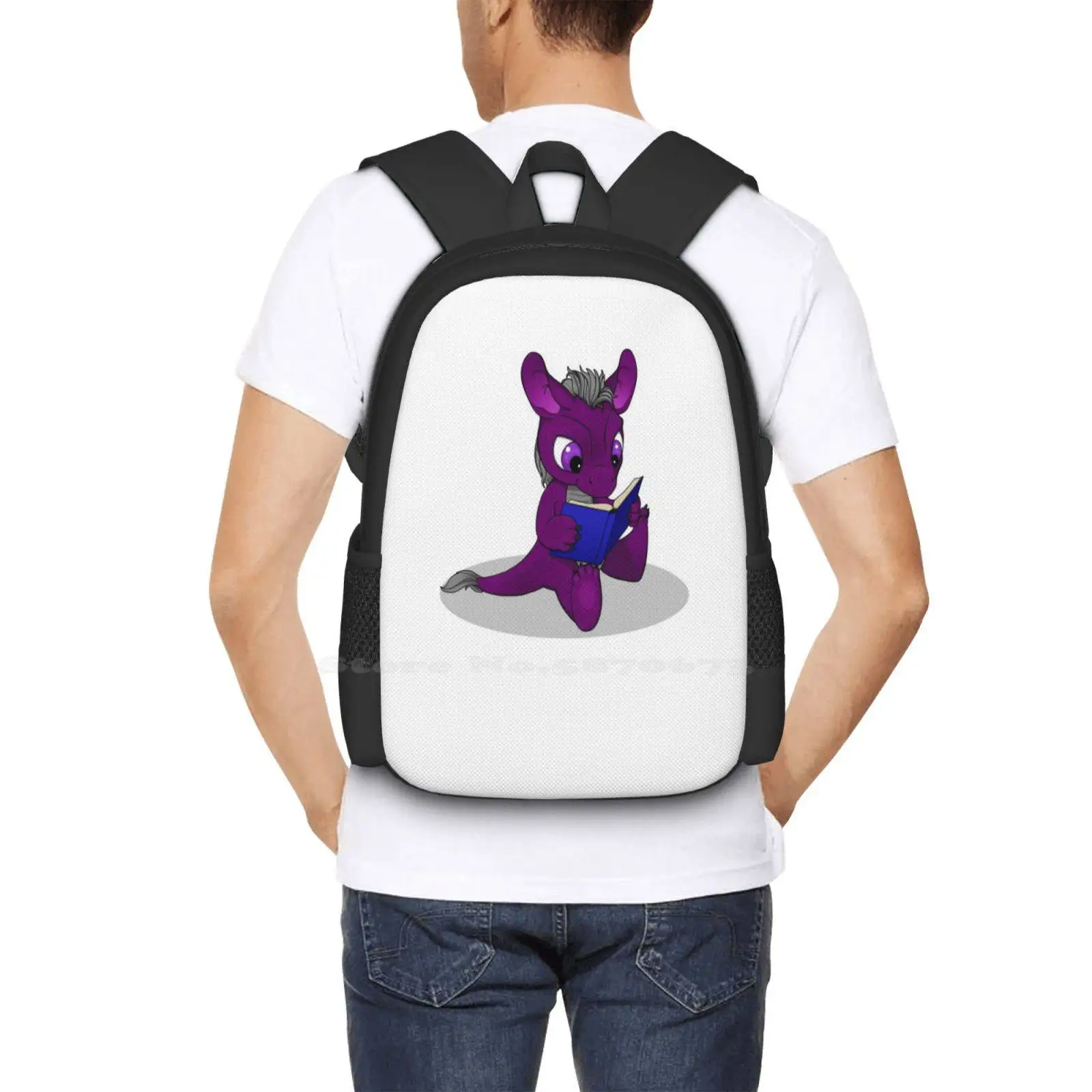 Perse Lectio , The Little Ace Dragon Hot Sale Backpack Fashion Bags Dragon Lgbta Lgbtq Ace Asexual Reading