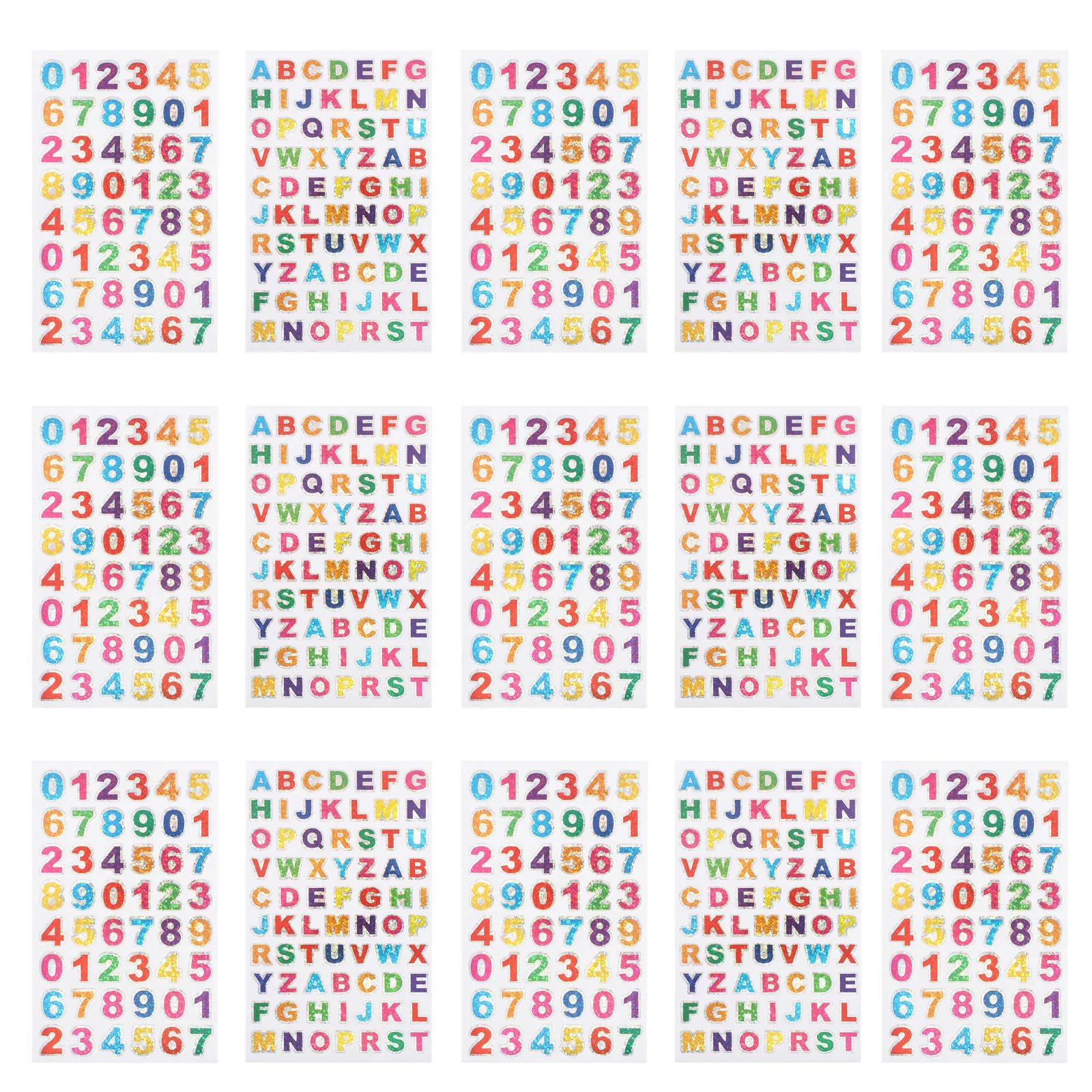 

20 листов ярких голографических наклеек с буквами и цифрами, блестящие стикеры для открыток, поделок, домашнего декора, скрапбукинга