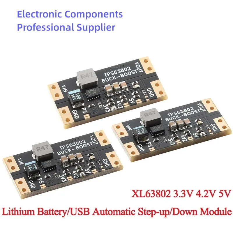 XL63802 3.3V 4.2V 5V Lithium Battery USB Automatic Voltage Regulator Step Up Down Power Module Boost Buck Board TPS63802